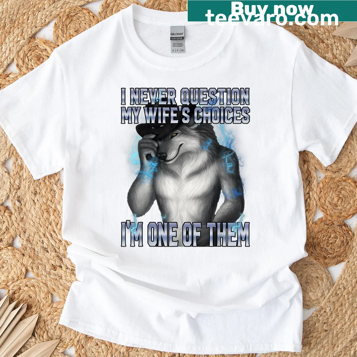 Funny T-shirt stating loyalty of a husband to his wife. — on a men's t-shirt