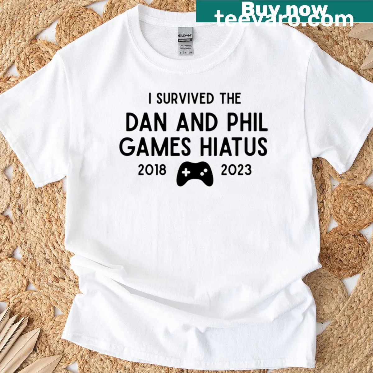 Text T-shirt celebrating Danandphilgames hiatus survival. — on a men's t-shirt