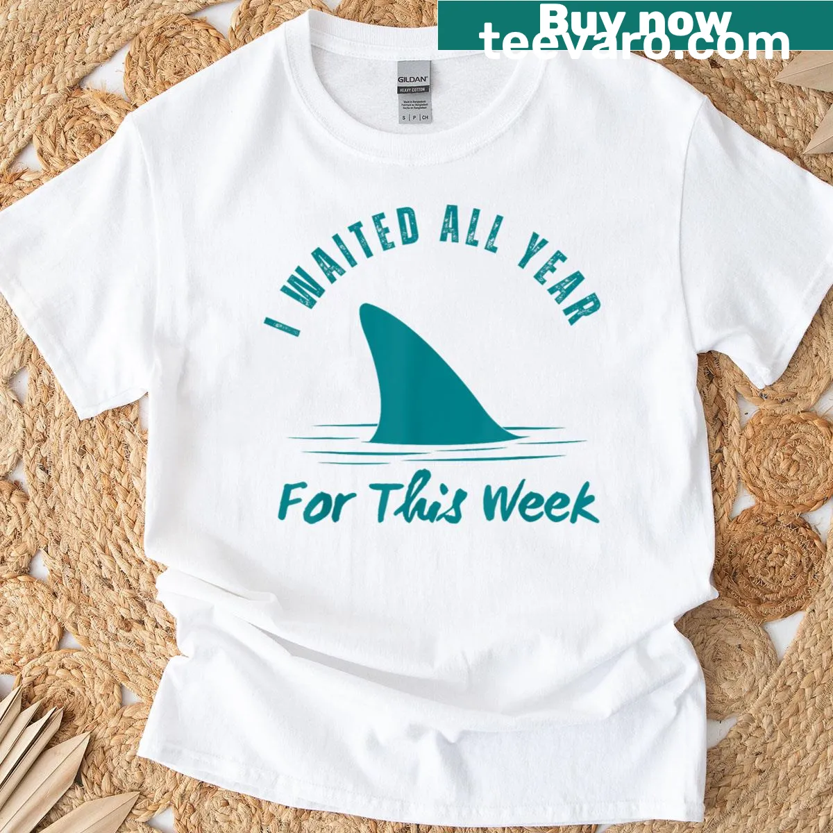 Ocean wildlife-themed t-shirt celebrating sharks — on a men's t-shirt