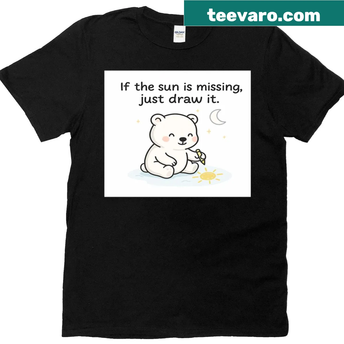 Inspirational T-shirt with the phrase about drawing the sun — on a men's t-shirt