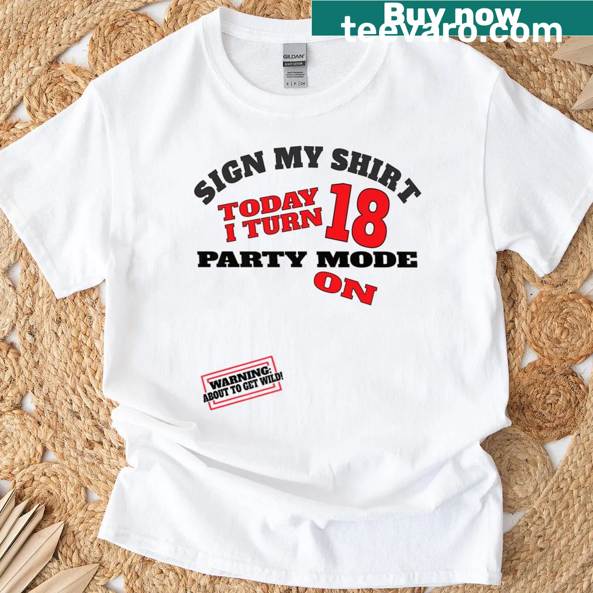 Fun birthday T-shirt for men with a 'Sign My Bday' invitation — on a men's t-shirt