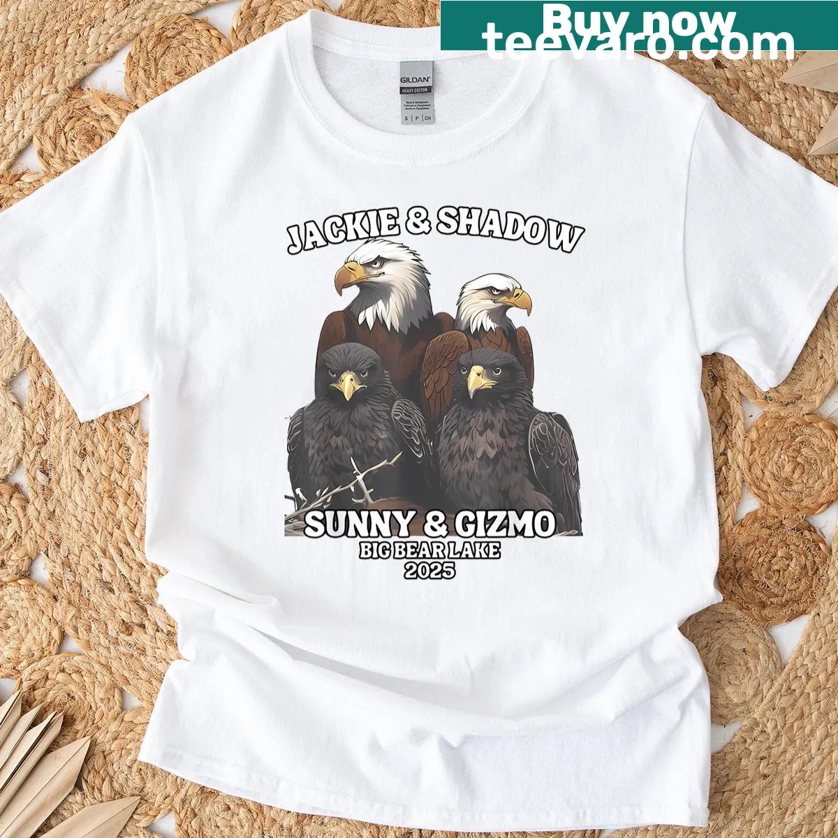 Graphic tee celebrating Jackie and friends at Big Bear Lake 2025 — on a men's t-shirt