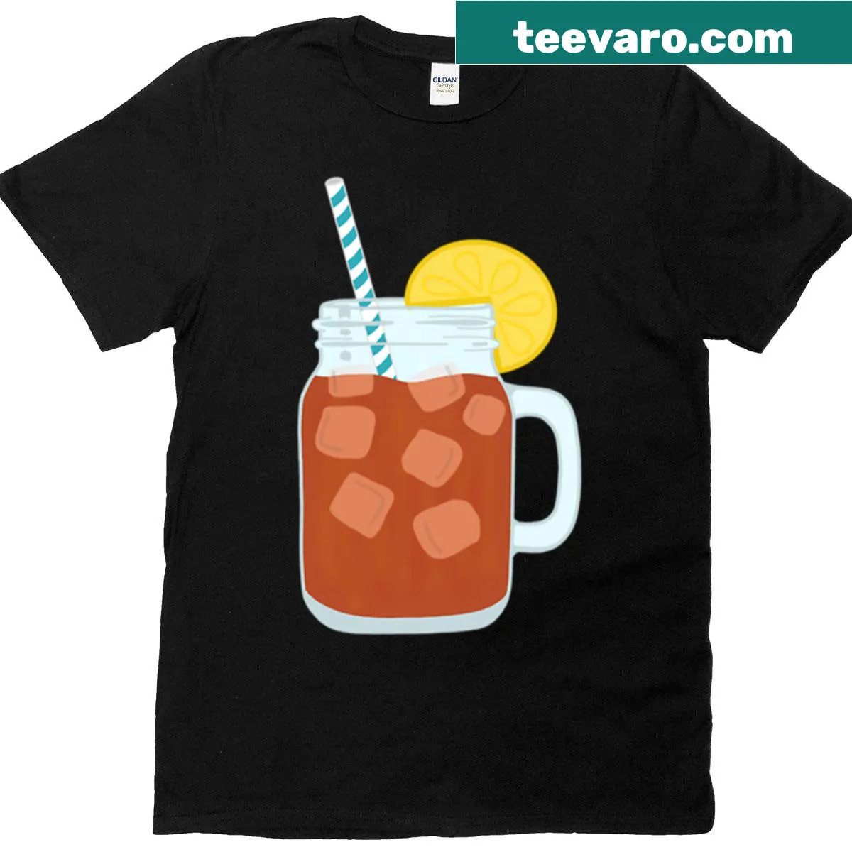 T-shirt featuring a graphic of a jar of sweet tea — on a men's t-shirt
