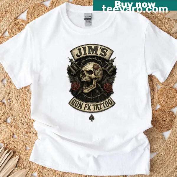 Tattoo-inspired graphic design on a casual T-shirt