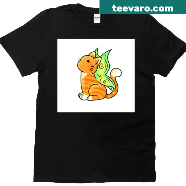 Cute shirt featuring an orange tabby cat with wings
