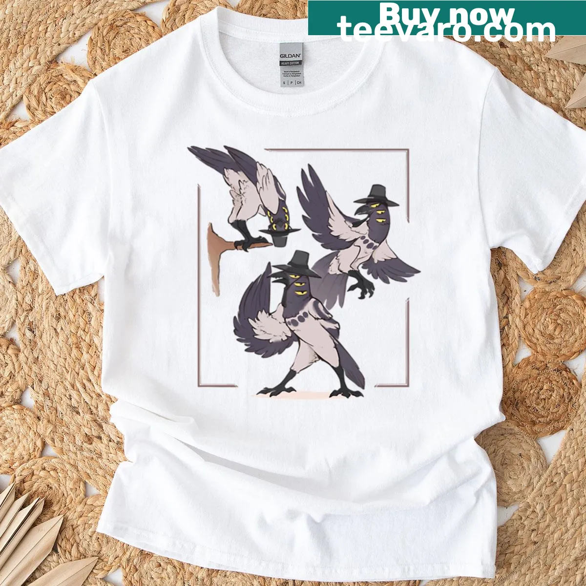 Kpop-themed t-shirt featuring demon hunters illustration — on a men's t-shirt