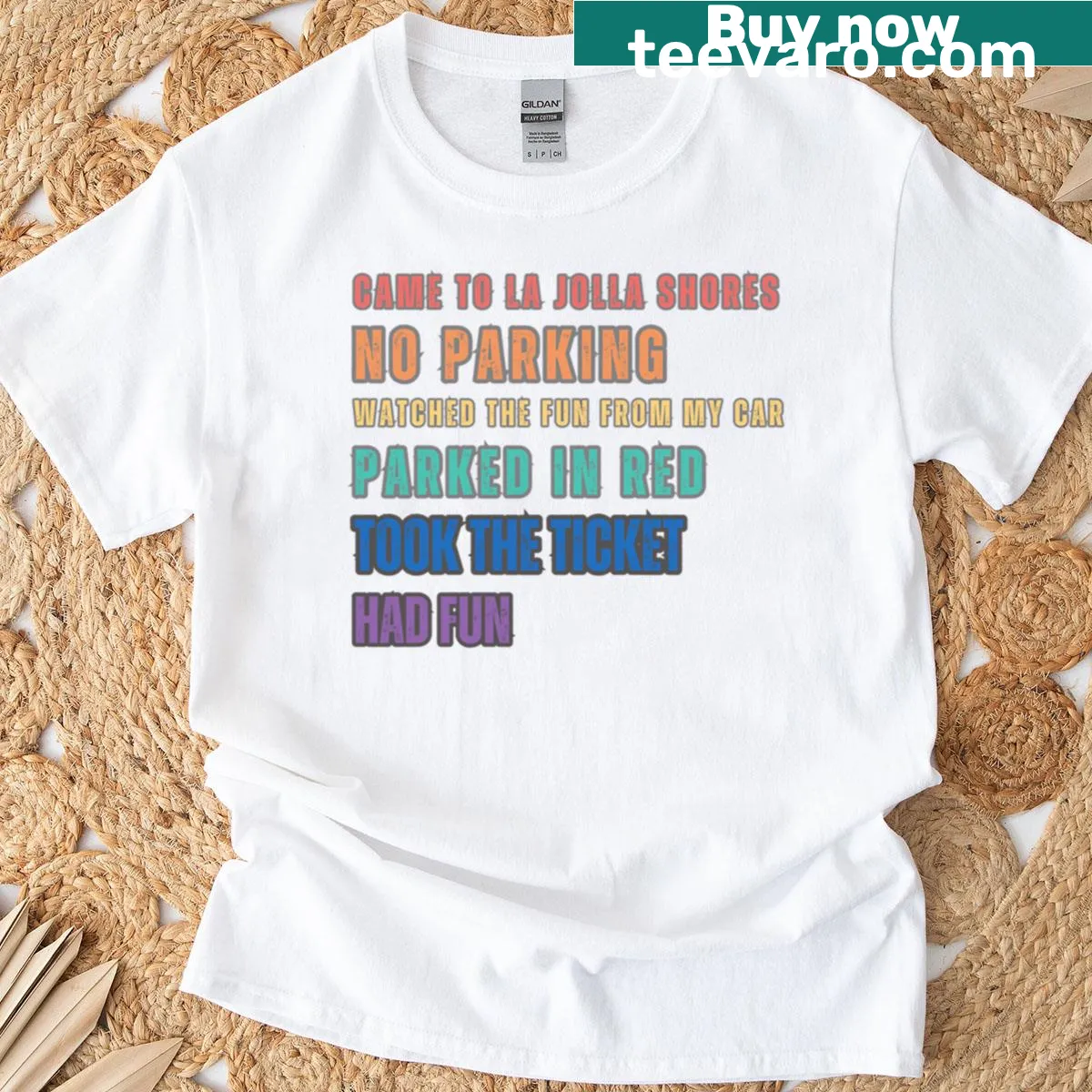 Illustration of La Jolla Shores on t-shirt — on a men's t-shirt