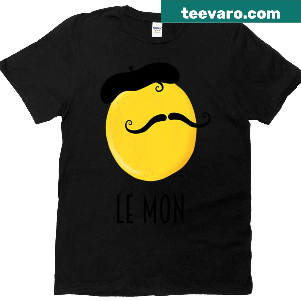 Minimalist t-shirt with hand-lettered text 'Le Mon' — on a men's t-shirt