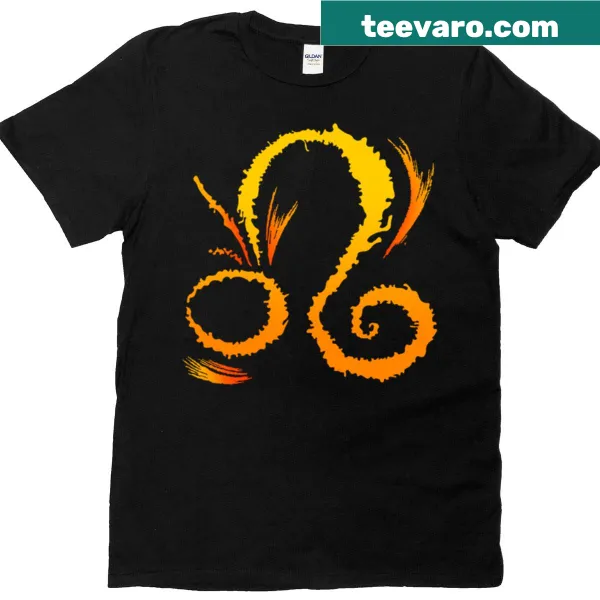 Illustrated Leo zodiac sign on a stylish T-shirt