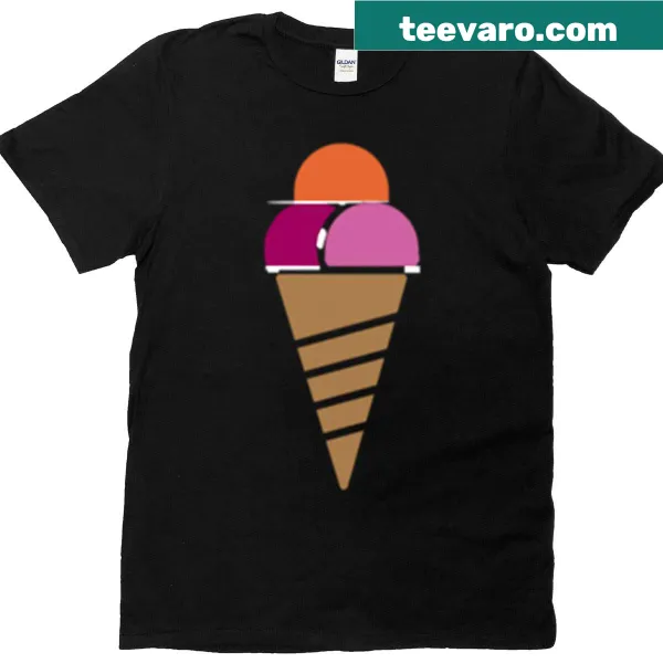 Playful ice cream illustration on T-shirt celebrating pride