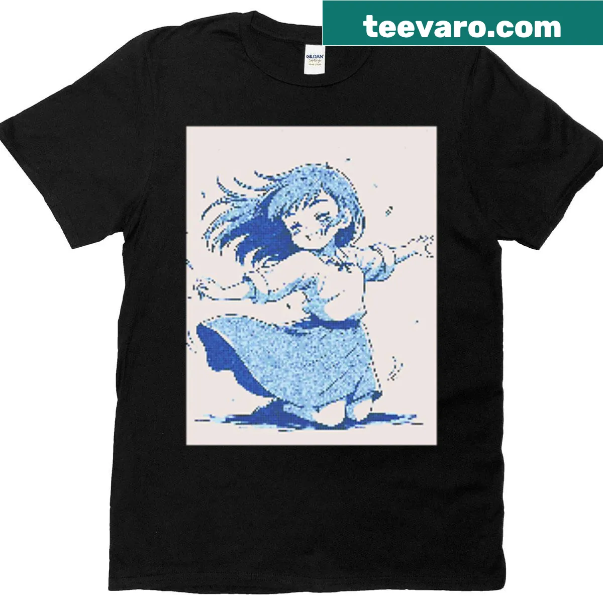 Typographic design of 'Happiness' in a mosaic style on a T-shirt — on a men's t-shirt