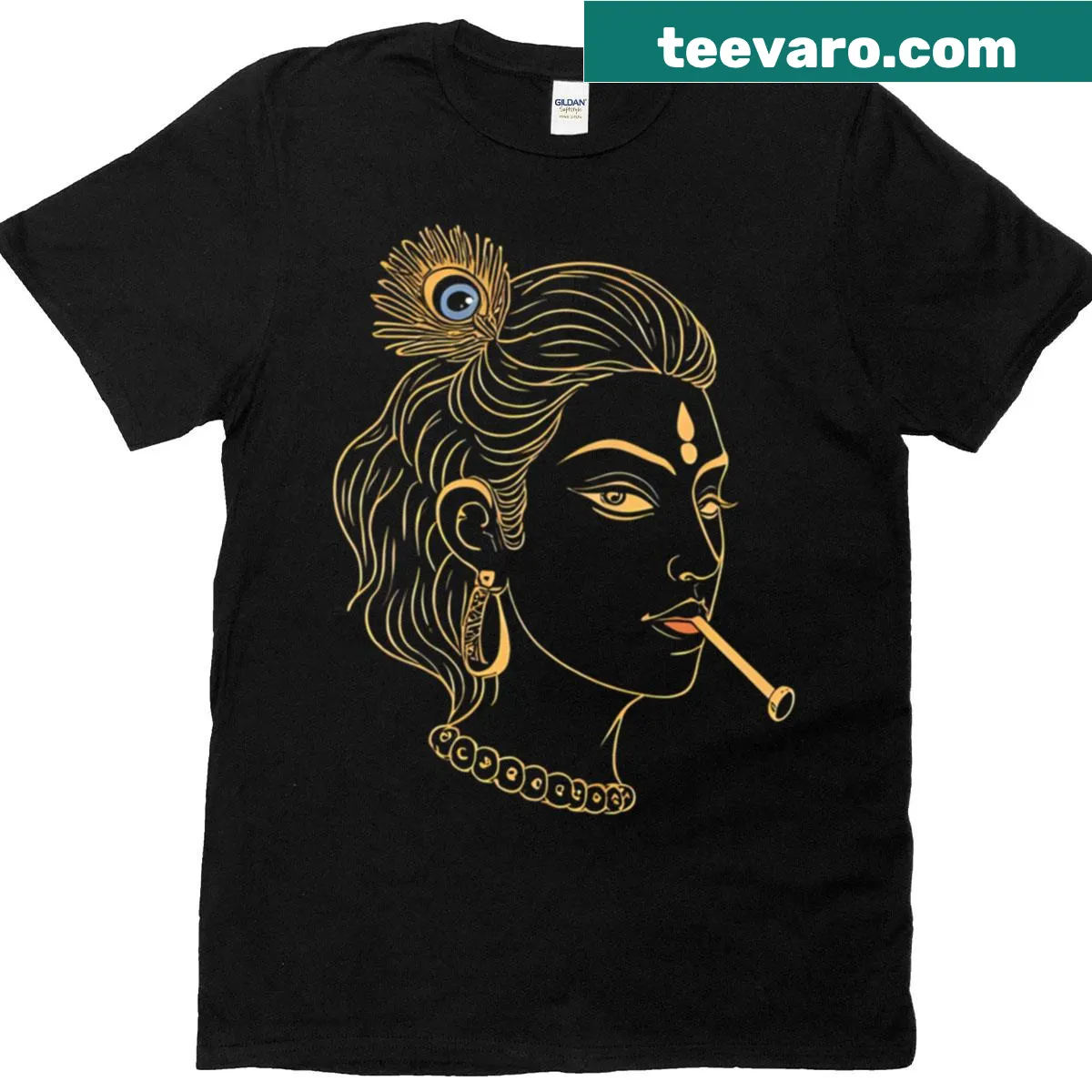 Illustration of Lord Krishna on t-shirt — on a men's t-shirt