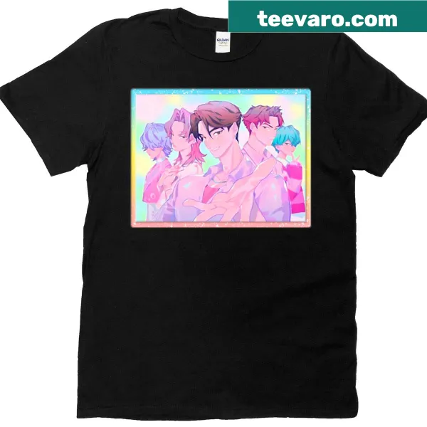 Illustration inspired by male idol groups on t-shirt