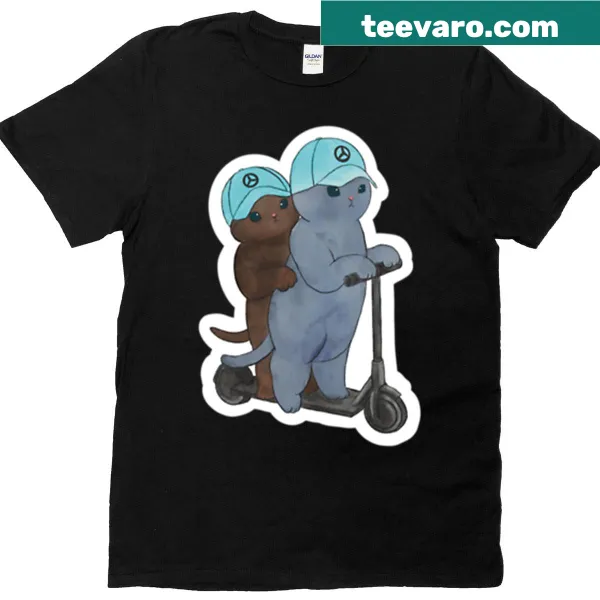 Playful Mofusand characters design on T-shirt