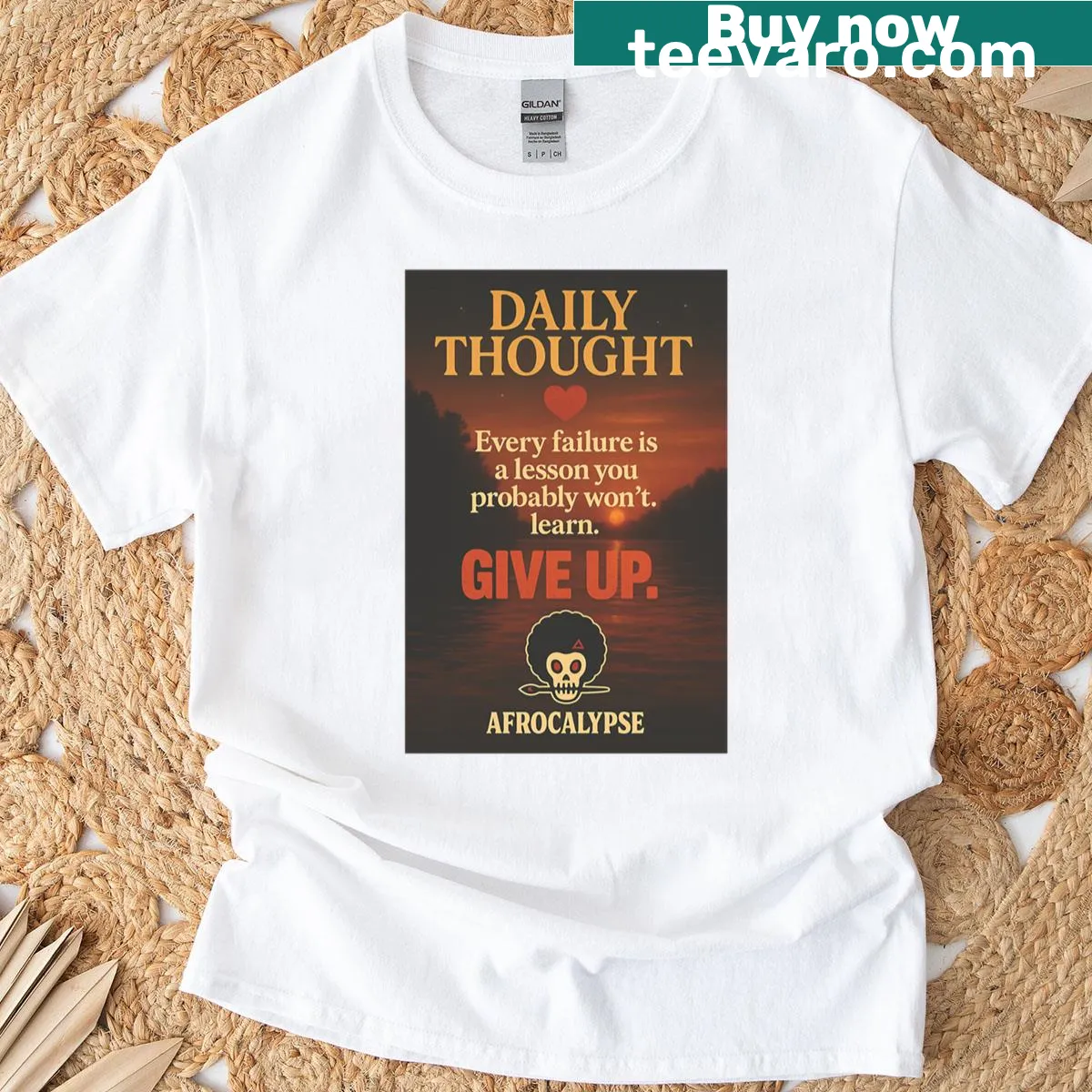 Funny T-shirt with text 'Motivation Is Overrated' — on a men's t-shirt