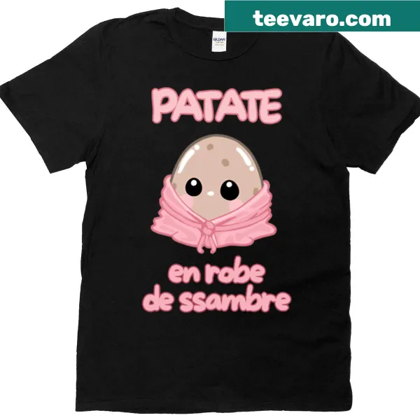 Fun t-shirt with a cartoon graphic of a dressing gown