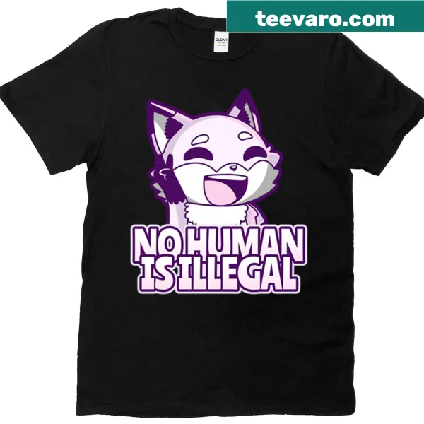T-shirt with 'No Human Is Illegal' text design