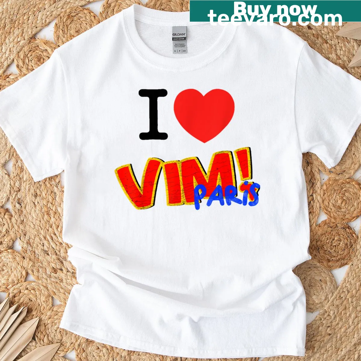 I Love Paris illustration on t-shirt — on a men's t-shirt