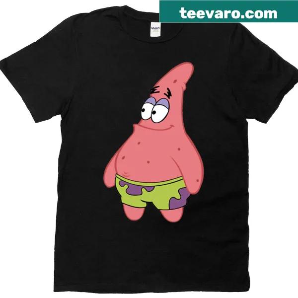 T-shirt featuring cartoon illustration of Patrick Star