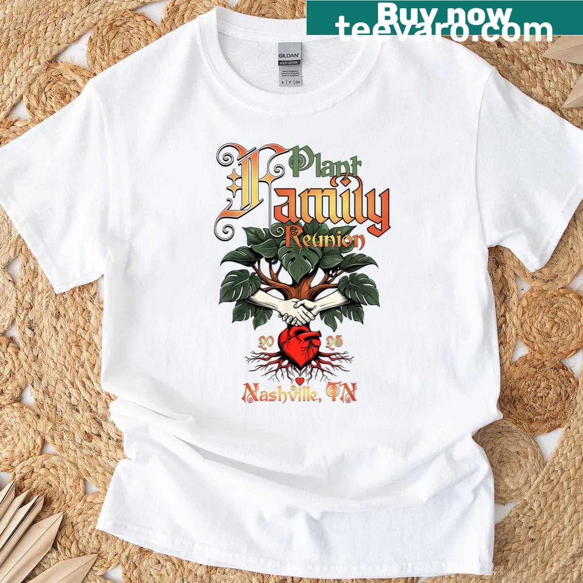Funny T-shirt featuring tree design for a plant family reunion — on a men's t-shirt