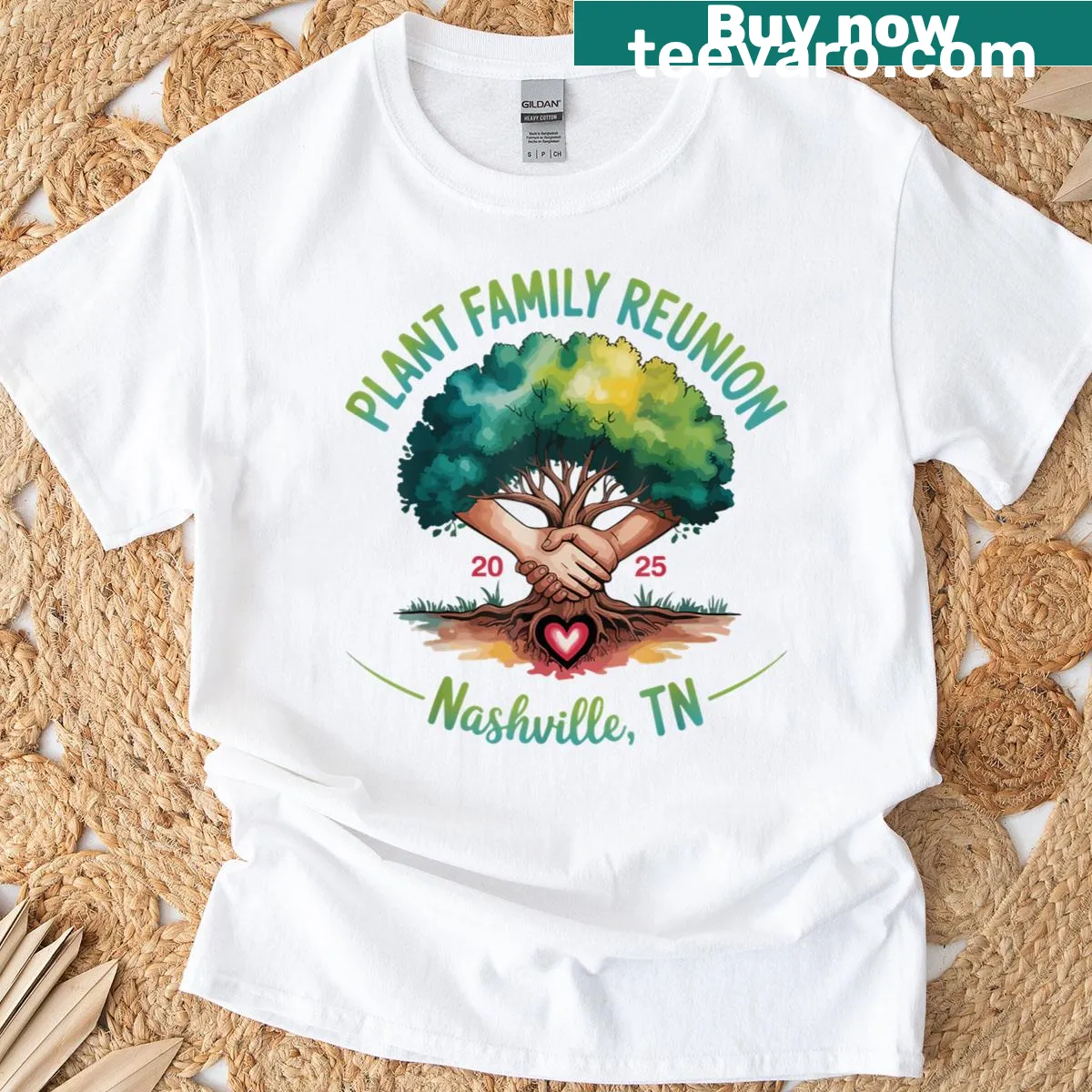 Vintage style Nashville tree shirt with funny graphic and text — on a men's t-shirt
