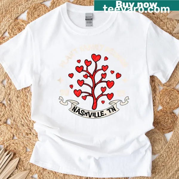 Matching family reunion shirt with humorous plant design