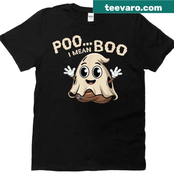Playful poop emoticon ghost Halloween t-shirt for kids