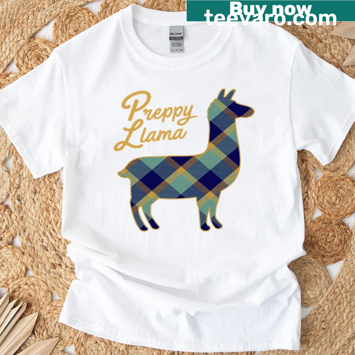 Preppy llama graphic T-shirt with a bowtie design — on a men's t-shirt
