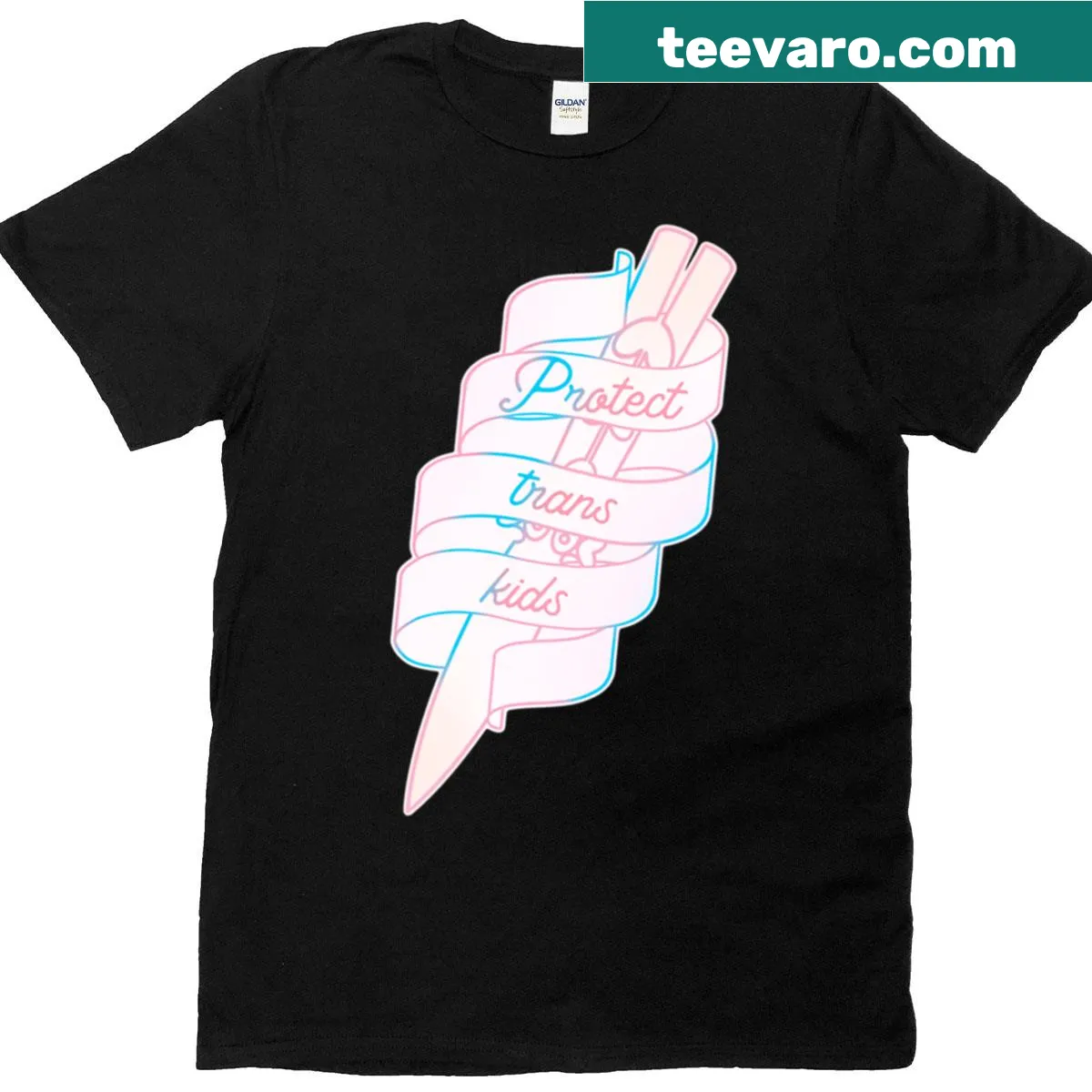 Protect Trans Kids t-shirt with a strong message — on a men's t-shirt