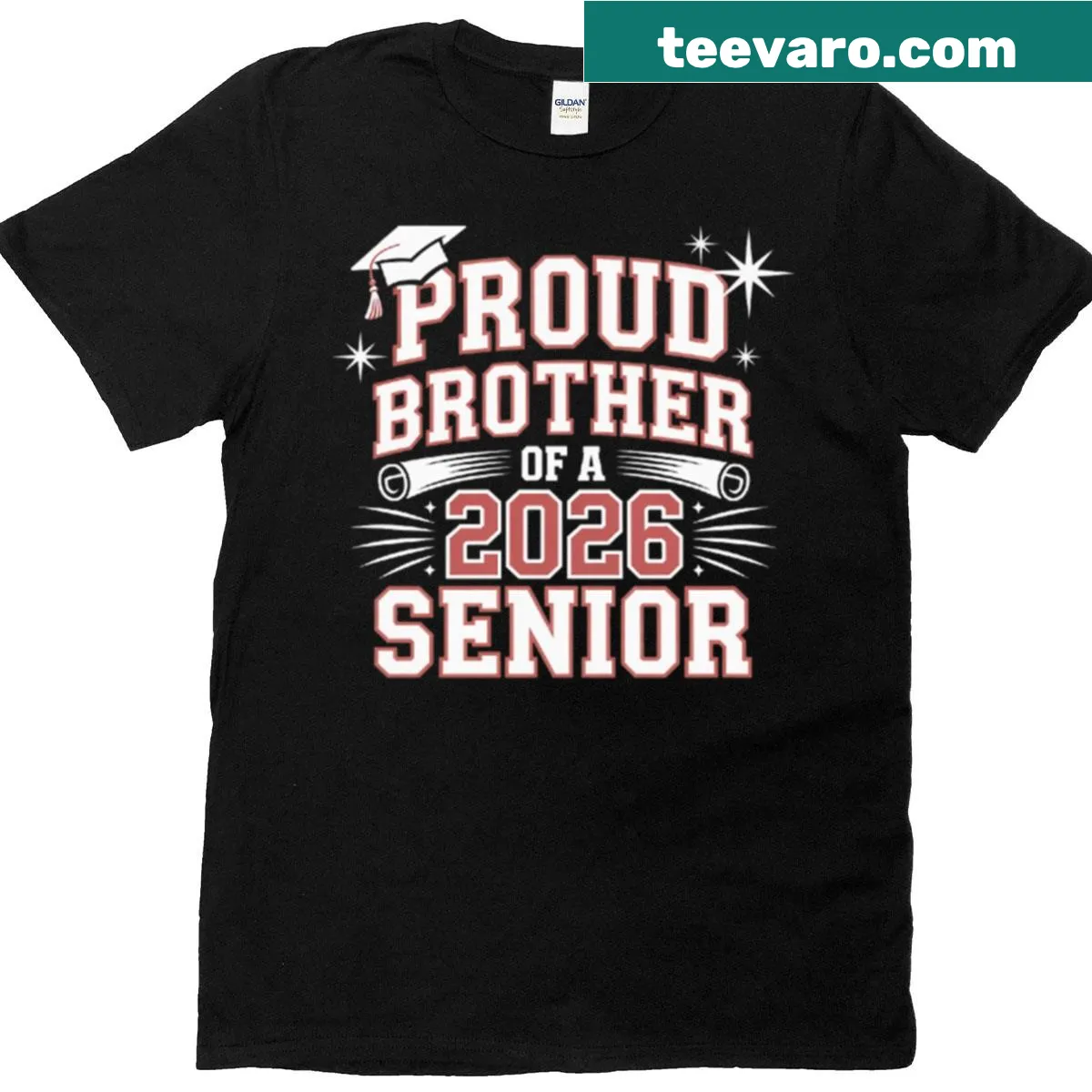 Proud brother t-shirt for 2026 senior graduation — on a men's t-shirt