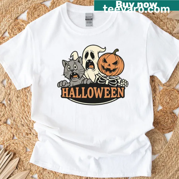 Vintage Halloween graphic on a T-shirt