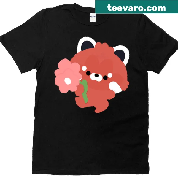 Charming illustration of a red panda surrounded by foliage