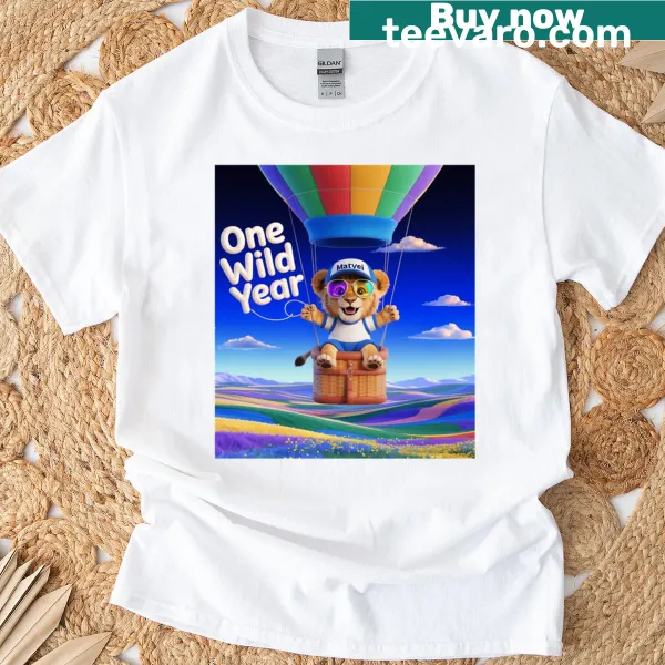 Round The World Balloon Trip T-shirt with whimsical balloon illustration