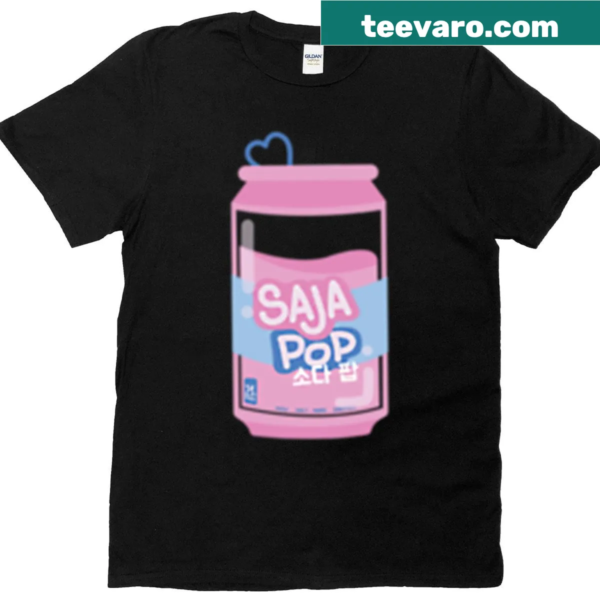 Cartoon-style T-shirt with Kpop Demon Hunter sticker design — on a men's t-shirt