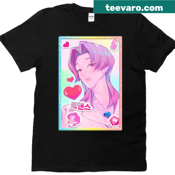 Illustrated T-shirt featuring romantic themes and storytelling