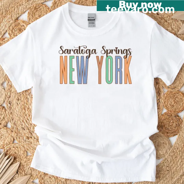 Saratoga Springs New York T-shirt featuring a simple graphic