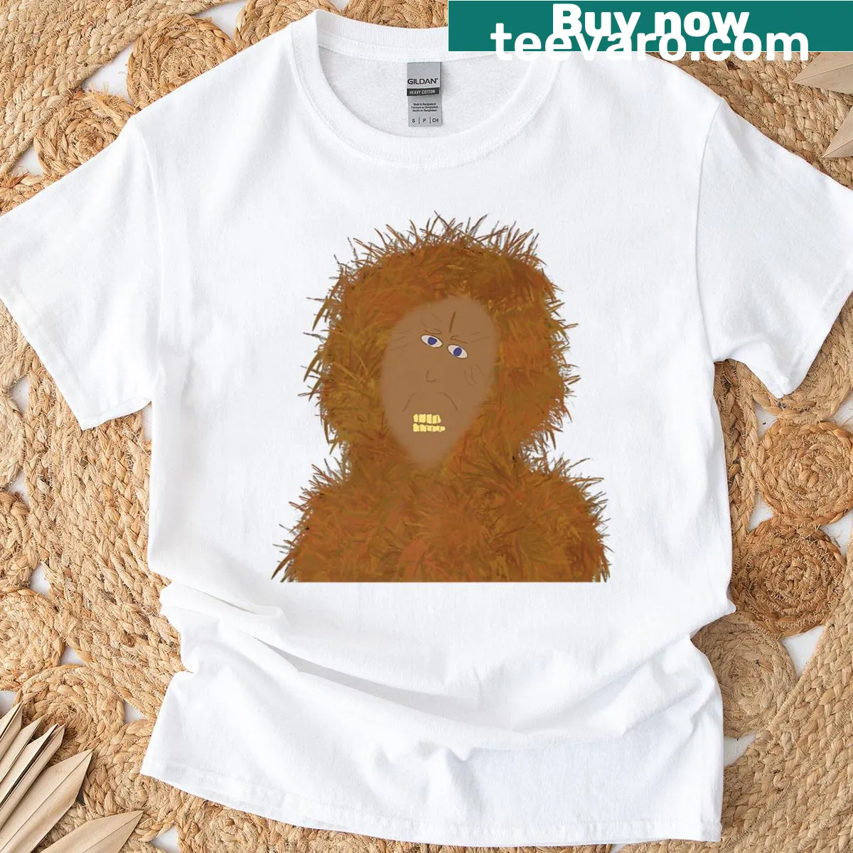 Cartoon-style Sasquatch design on kids' t-shirt — on a men's t-shirt