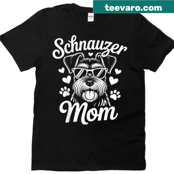 Schnauzer Mom typography graphic t-shirt