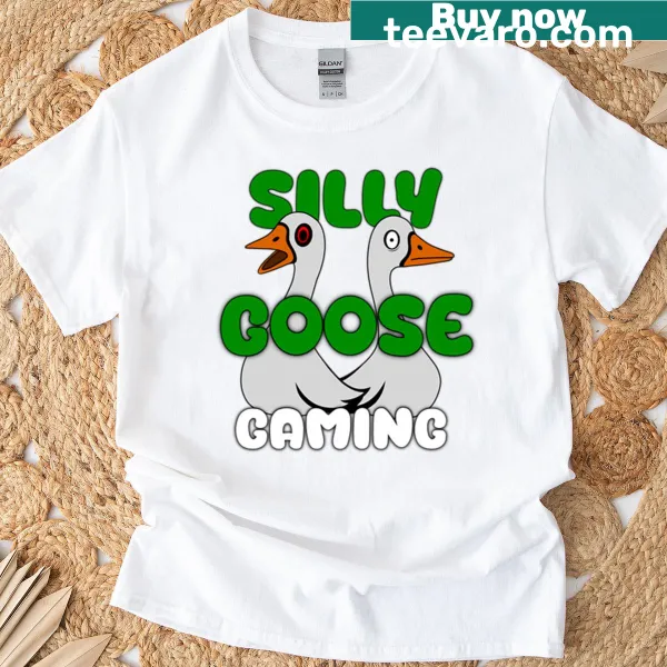 Humorous gaming phrase design featuring a silly goose
