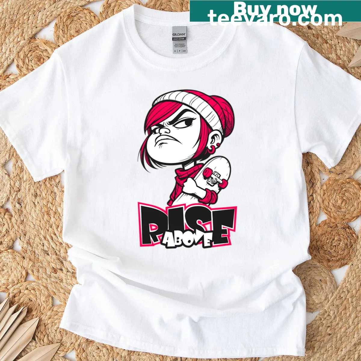 Empowering skater girl attitude design — on a men's t-shirt