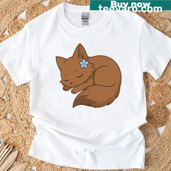 Charming illustration of a sleepy brown cat