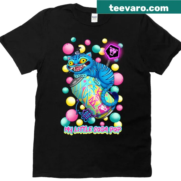 T-shirt celebrating soda pop culture with playful typography