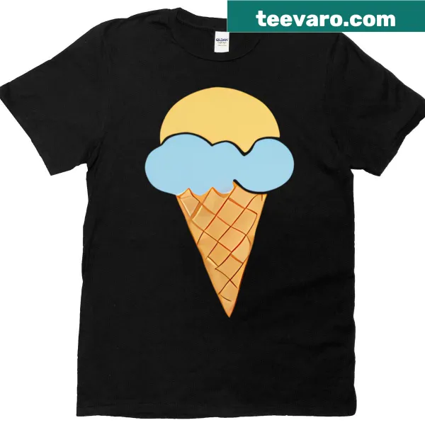 Illustration of ice cream on a summery T-shirt design