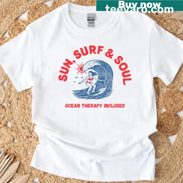 Retro beach vibes T-shirt evoking sun and surf culture