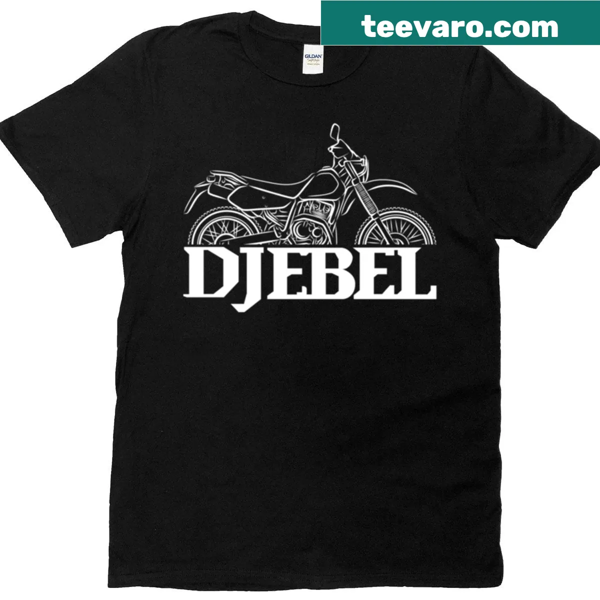 Illustration of Suzuki Djebel 250 XC motorcycle on T-shirt — on a men's t-shirt