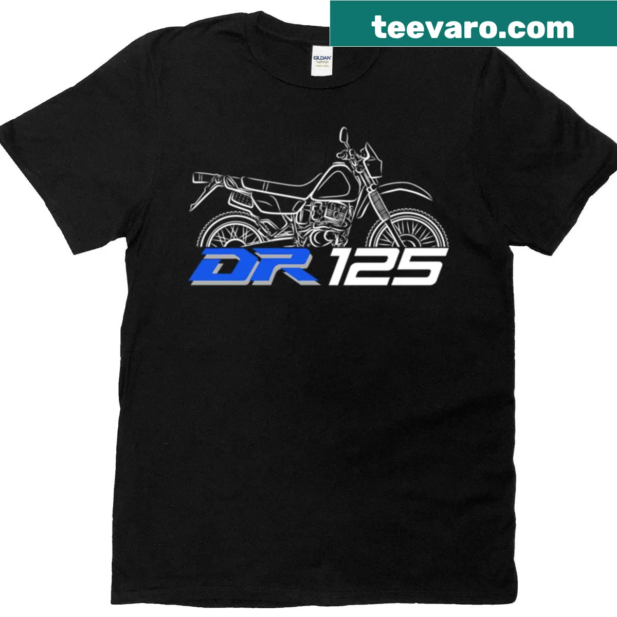 Illustration of Suzuki DR 125 SE motorcycle on T-shirt — on a men's t-shirt
