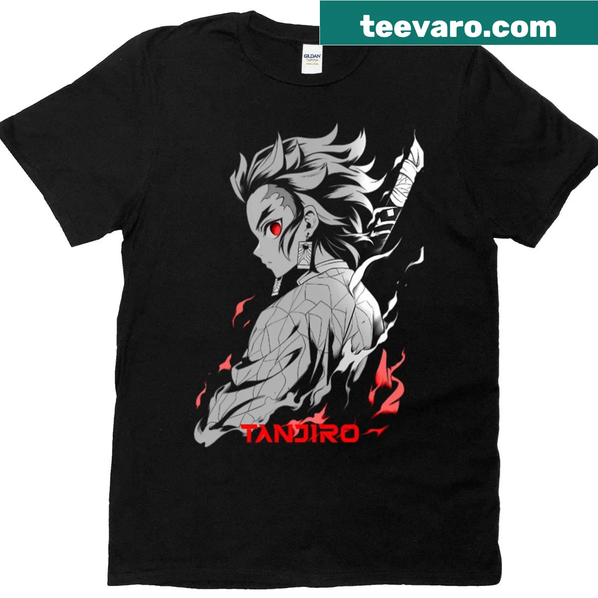 T-shirt featuring a humorous illustration of Tanjiro Kamado — on a men's t-shirt