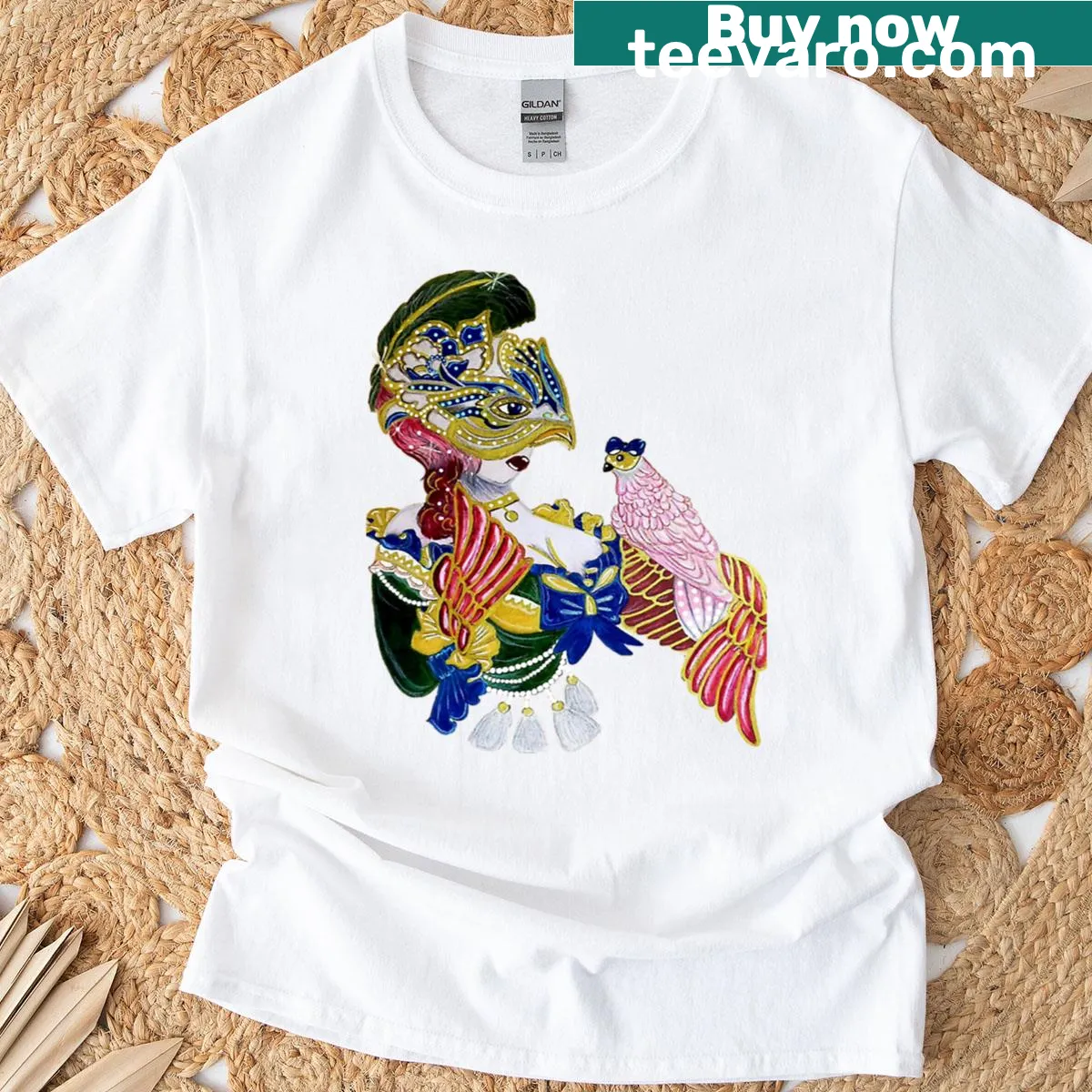 T-shirt with intricate bird designs celebrating nature — on a men's t-shirt