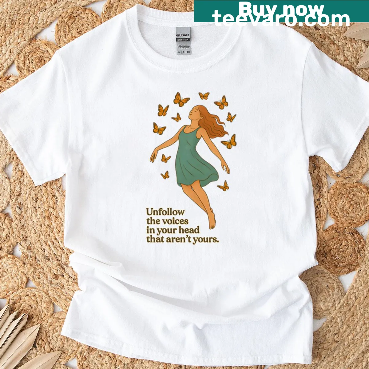 Surreal collage T-shirt promoting empowerment and self-discovery — on a men's t-shirt