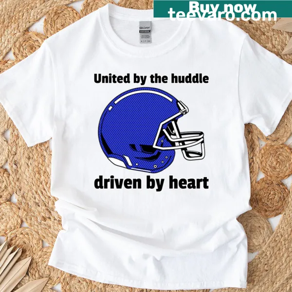 Team spirit T-shirt with 'United By The Huddle' text design